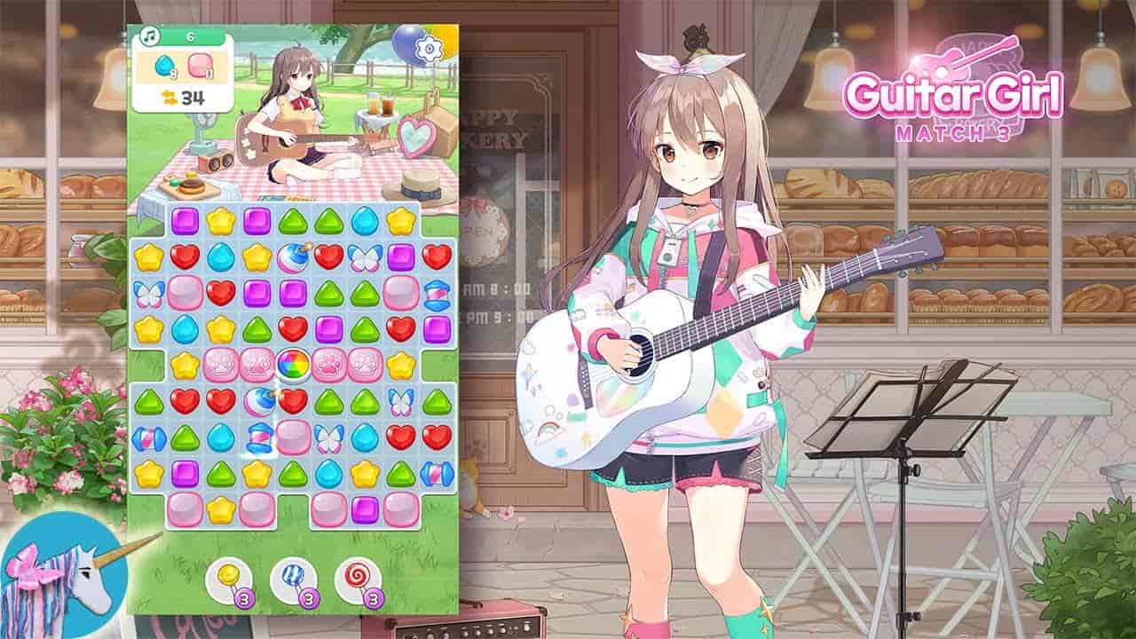 Game Guitar Girl Match 3 Mod